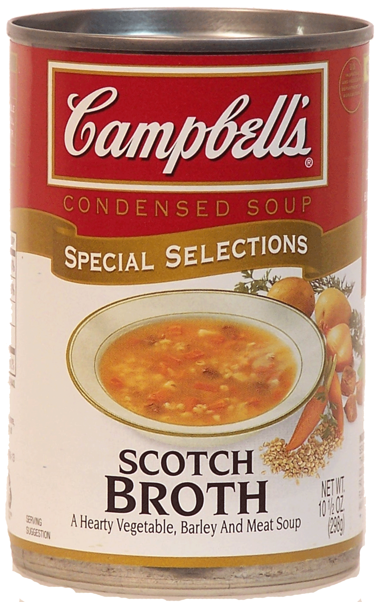 Campbell's&nbsp;Special Selections&nbsp;scotch broth a hearty vegetable, barley, and meat condensed soup Full-Size Picture